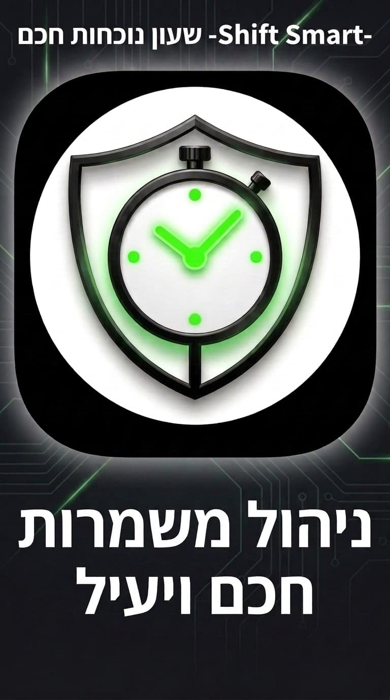 פוסטר Shift Smart — שעון נוכחות חכם: ניהול משמרות חכם ויעיל